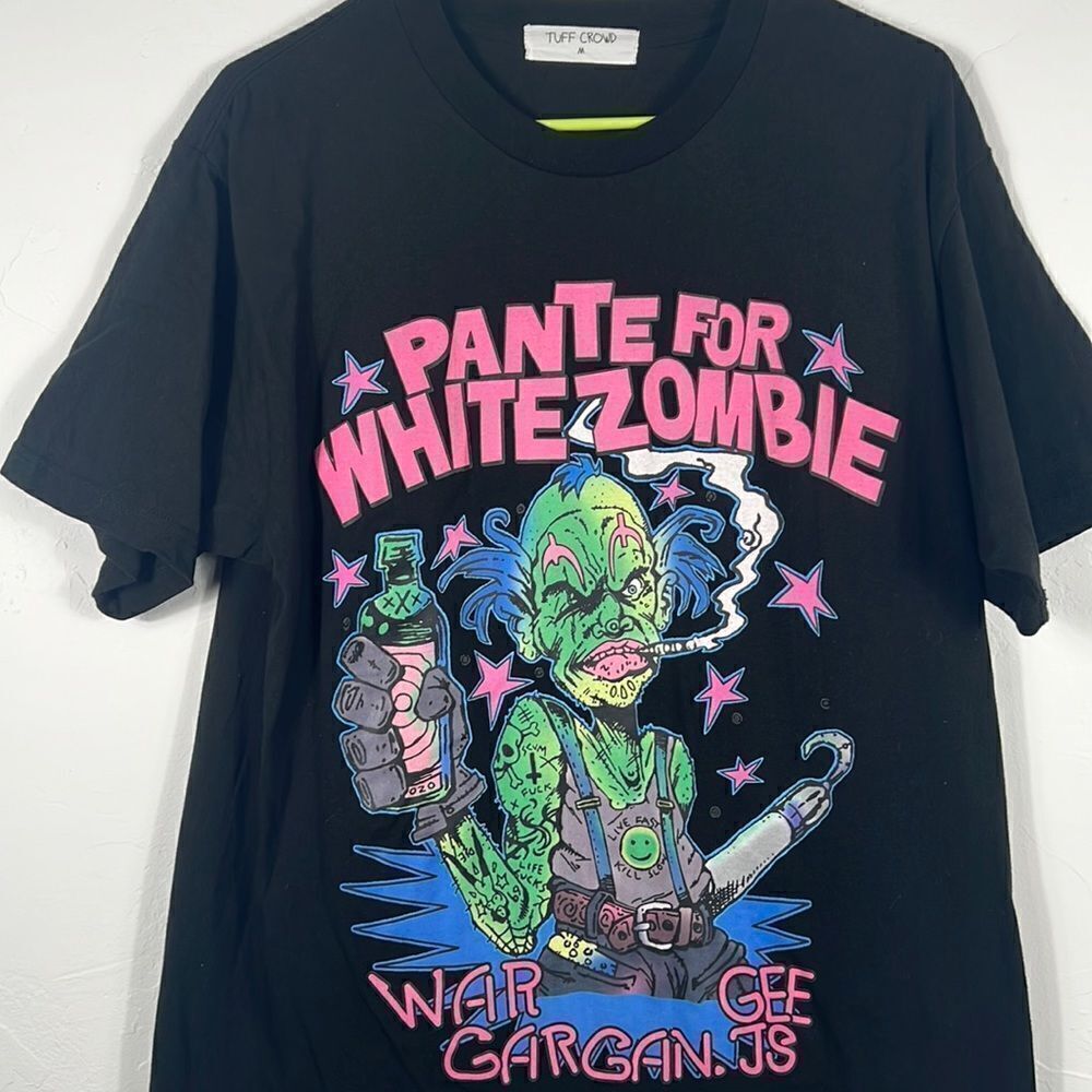 🧟‍♂️🔥 PANTE FOR WHITE ZOMBIE War Gee Gargan. JS Halloween Horror Tee - EUC - M